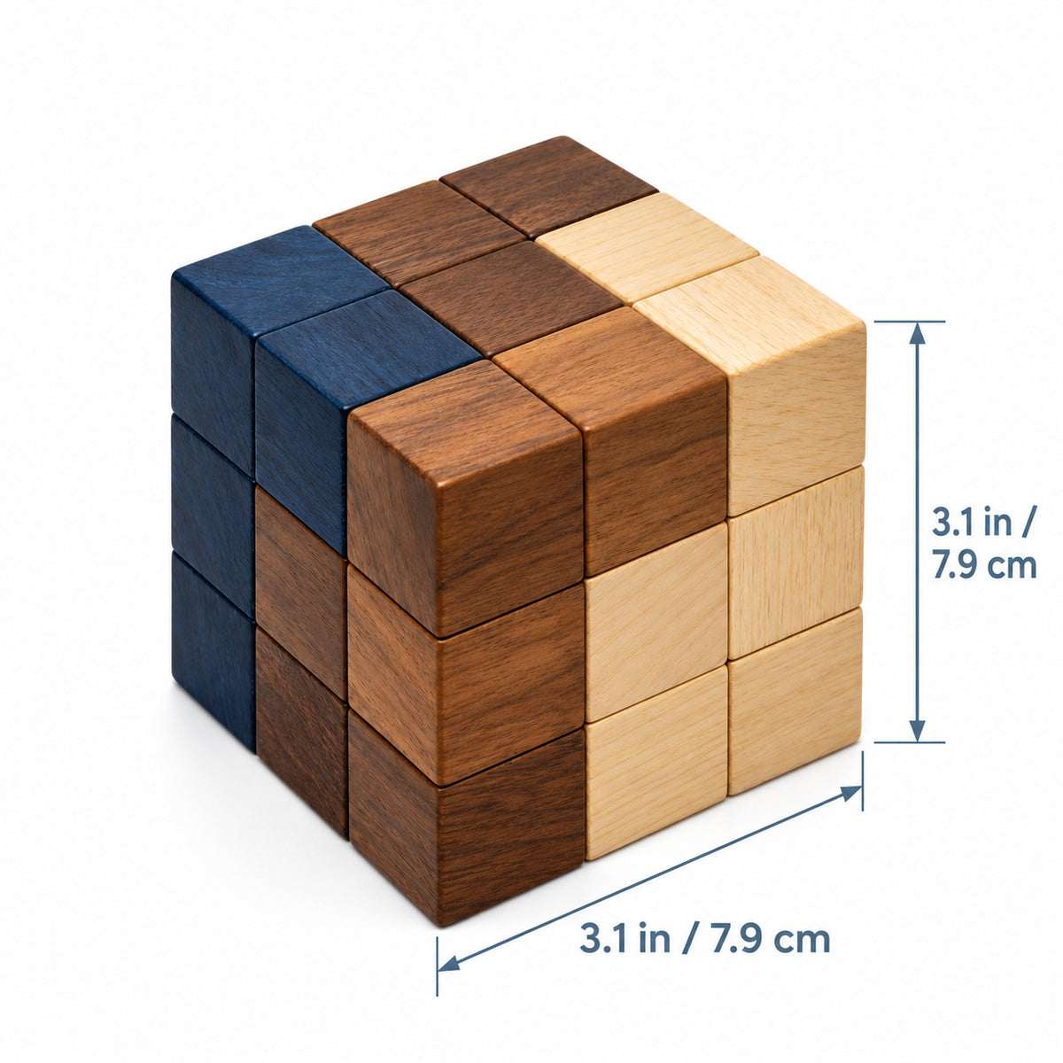 Ash and Walnut Soma Cube