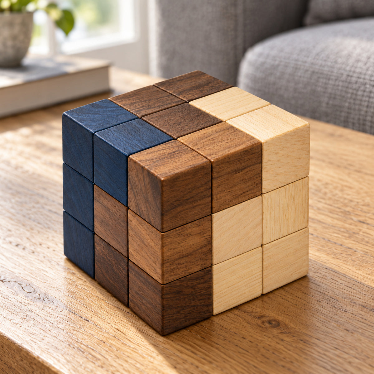 Ash and Walnut Soma Cube