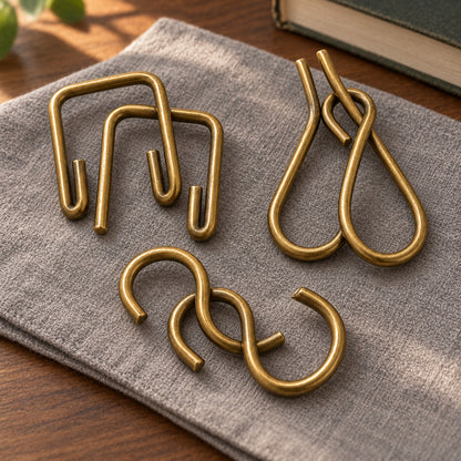 Brass Loop Puzzle Trio
