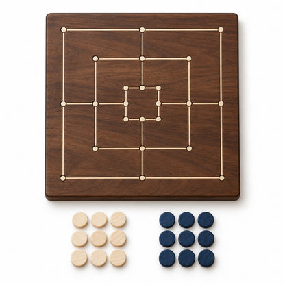 Walnut Nine Men's Morris Set