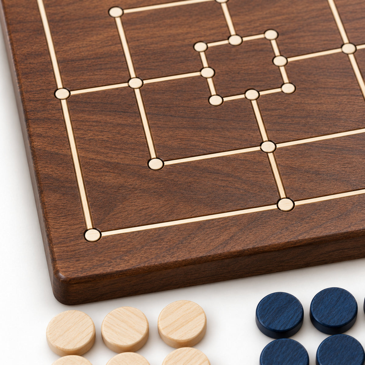 Walnut Nine Men's Morris Set