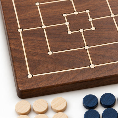 Walnut Nine Men's Morris Set