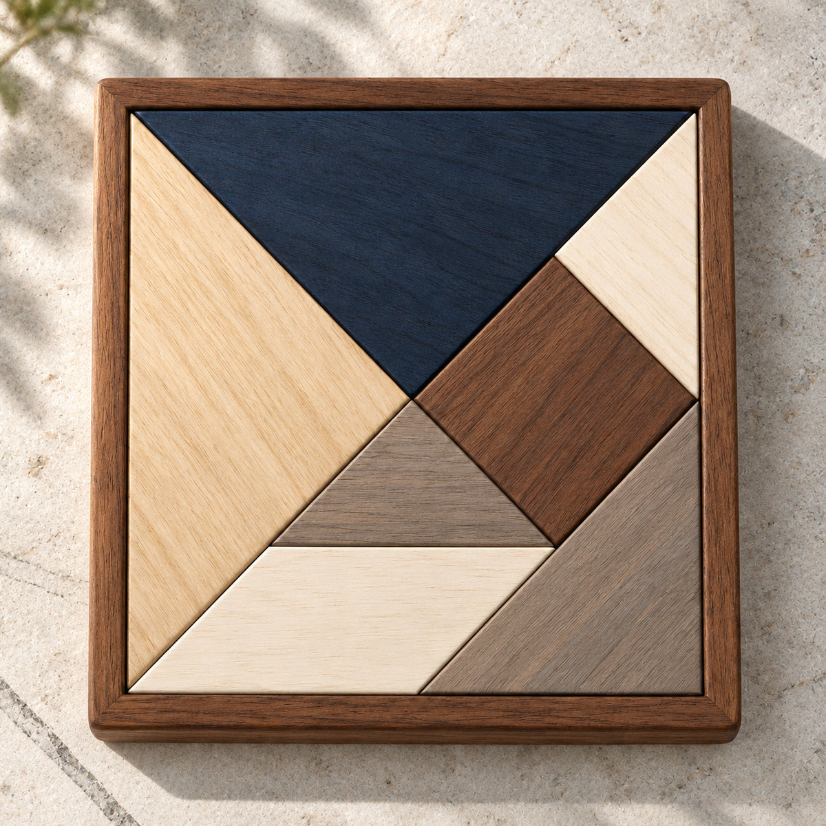 Walnut Tangram Square